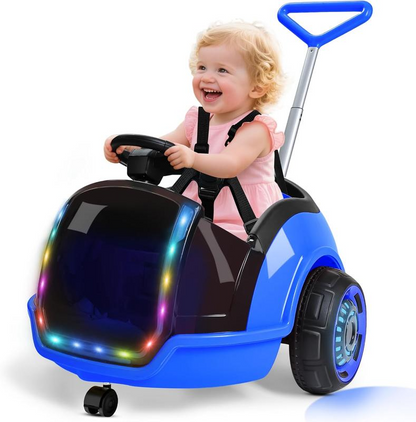 3 in 1 Electric Push Ride On Car for Toddlers with Remote Control