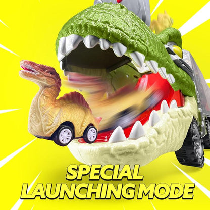 Dinosaur Transport Carrier Truck Toy with Pull Back Cars