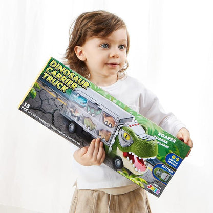 Dinosaur Transport Carrier Truck Toy with Pull Back Cars